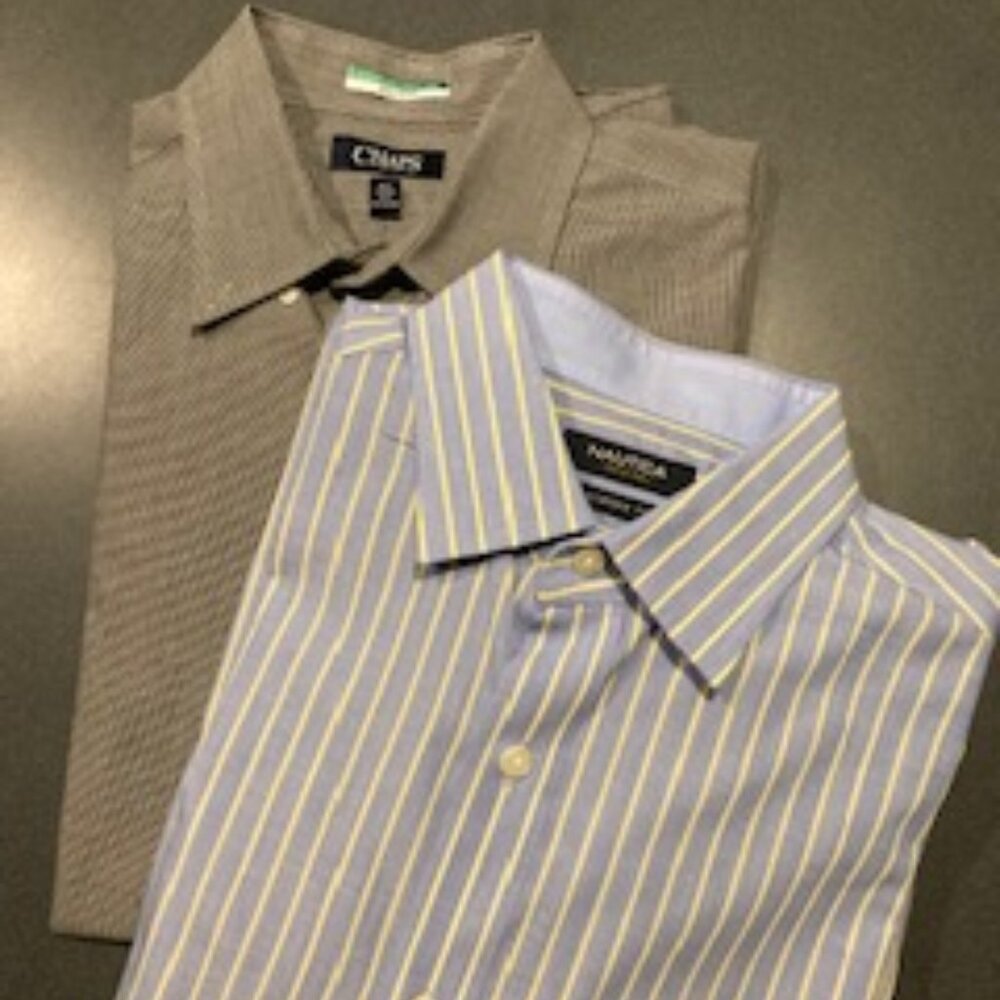 2 Men's Dress Shirts, Long Sleeve Size 16 1/2 x 34/35